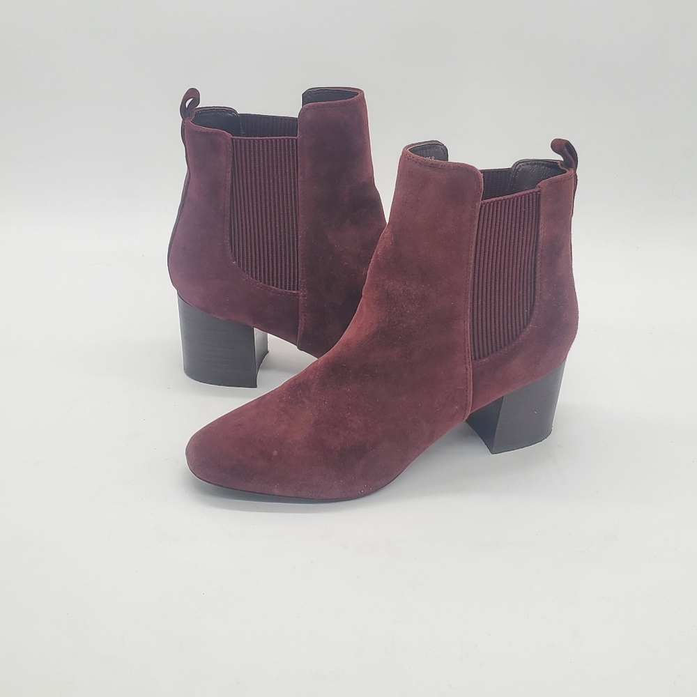 Marciano Burgundy Suede Leather Booties Size 8.5